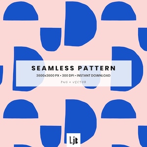 Abstract Seamless Pattern – Modern Minimal Shapes Tile (PNG) – Bold Geometric Allover Print