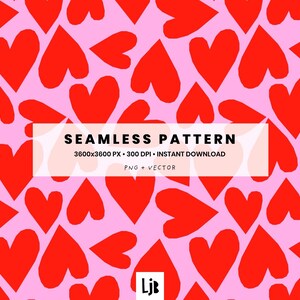 Bold Heart Seamless Pattern – Valentine Fabric & Kids Textile Print – Digital Pattern Tile (PNG + Vector)
