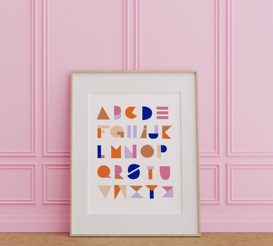 ABC Poster // Abstract Art Print // Paper Art Wall Art // Kids Room ...
