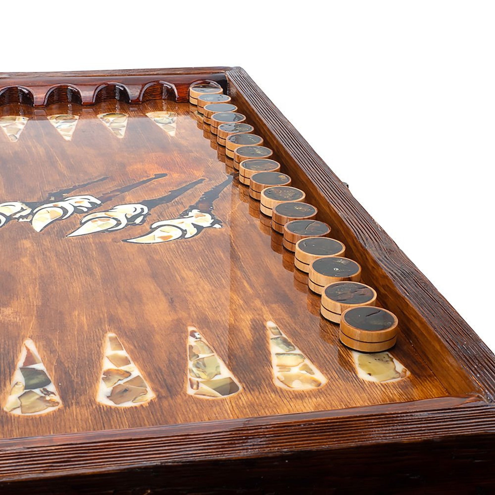 Handmade High Quality Wooden Backgammon with Inlaid Natural Etsy