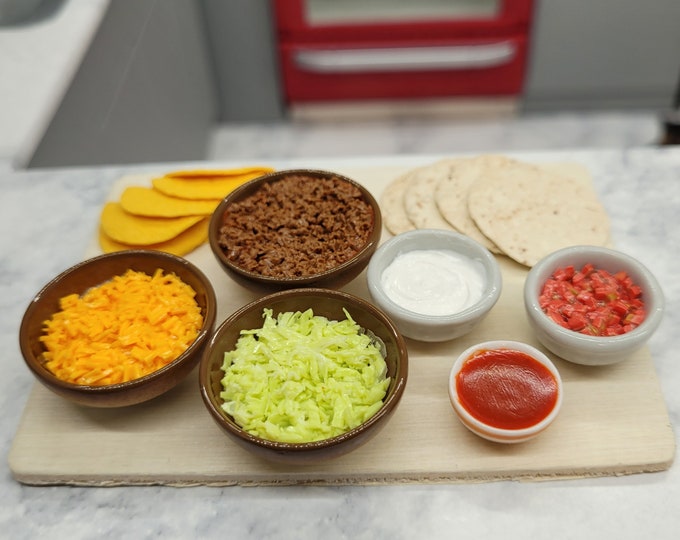 1:6 Scale Food Taco Fixings - Miniature Meal for Fashion Dolls and ...
