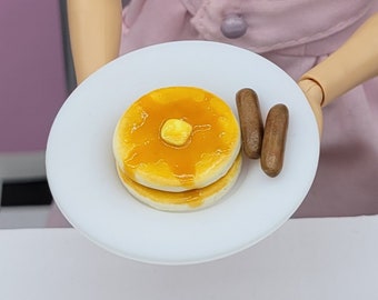 1:6 Pancakes - 1/6 Scale Miniature Food - Breakfast for Fashion Dolls and Action Figures - Playscale Diorama