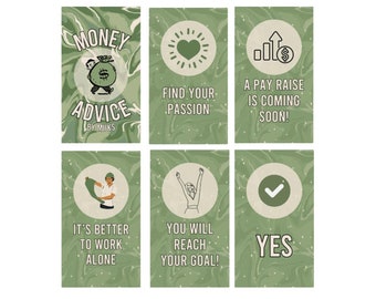 Baraja de oráculo de consejos sobre dinero (74 cartas) *HECHO A PEDIDO*