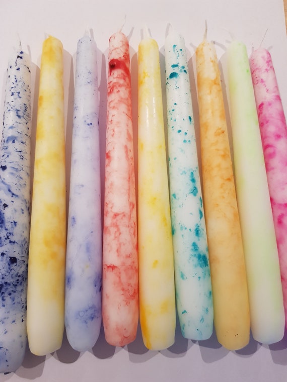 New Colours AddedTye Dye Taper Dinner Candles Etsy