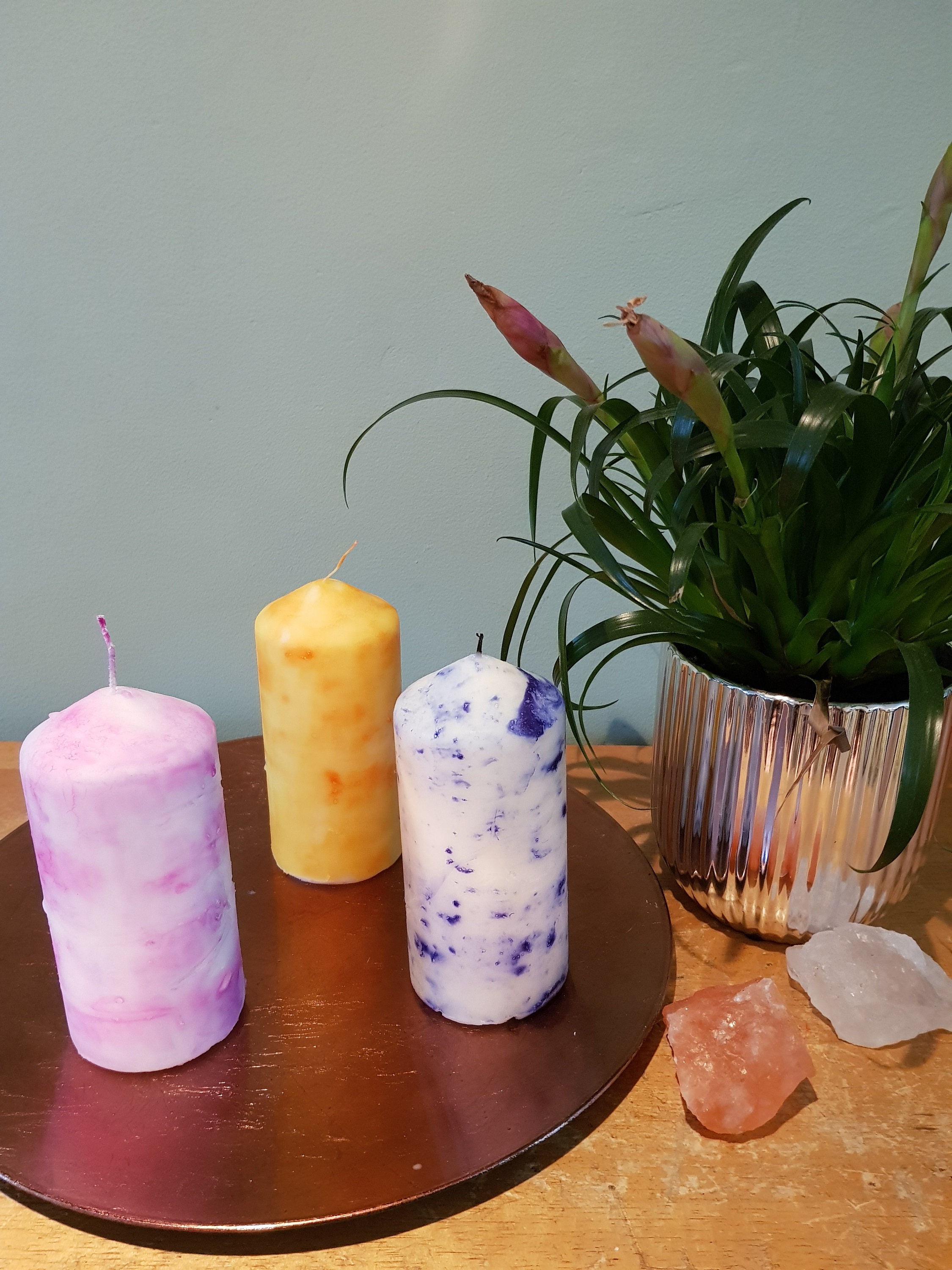 Handmade Tie Dye Pillar Candles Etsy