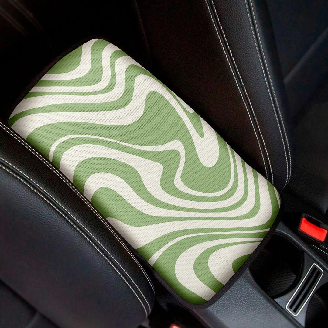 Colorful Retro Wave Center Console Cover, Boho Car Center Console Cover, Interior Car Decor,auto