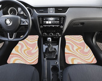 Wave Colorful Car Floor Mats, Hippie Car Mat, Car Accessories Gifts, Stoner Gifts, Retro Car Accessories, Interior Car Decor, Vintage Car