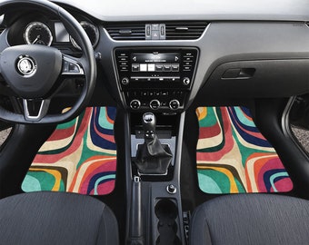 Abstract Colorful Car Floor Mats, Hippie Car Mat, Car Accessories Gift, Stoner Gift, Retro Car Accessories, Interior Car Decor, Vintage Car