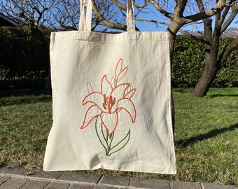 Borsa A Tracolla Signare In Arazzo - Design Giglio Dorato, Media, Con Tracolla Regolabile
