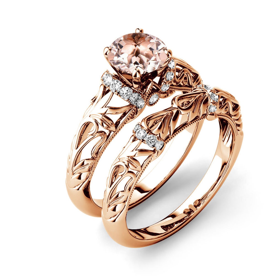 Art Deco Filigree Engagement Ring