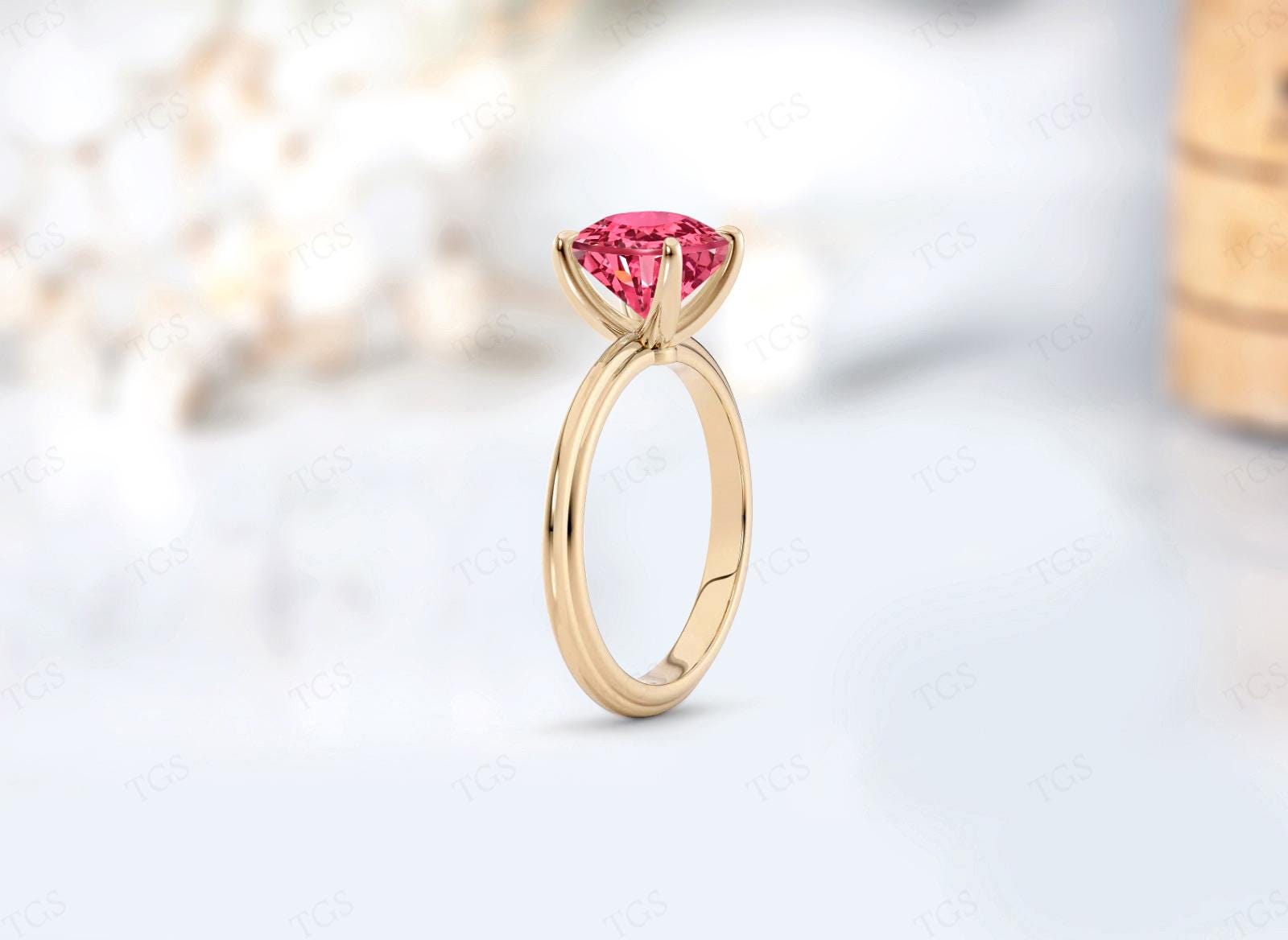 Bague Collection Bulran En Argent 925, Saphir Padparadscha Rose Et Diamants