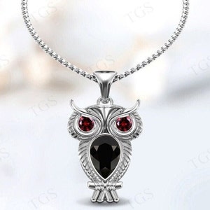 Art Deco Black Onyx Pendant For Women Vintage Black Onyx Bird Pendant Rose Gold Multi Gemstone Pendant For Women Unique Lucky Owl Pendant
