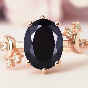 Moon Of My Life Black Onyx Engagement Ring Unique Onyx Wedding Ring Vintage Bridal Promise Ring Antique Art Deco Anniversary Ring For Women
