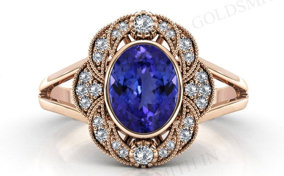 Tanzanite art deco ring store