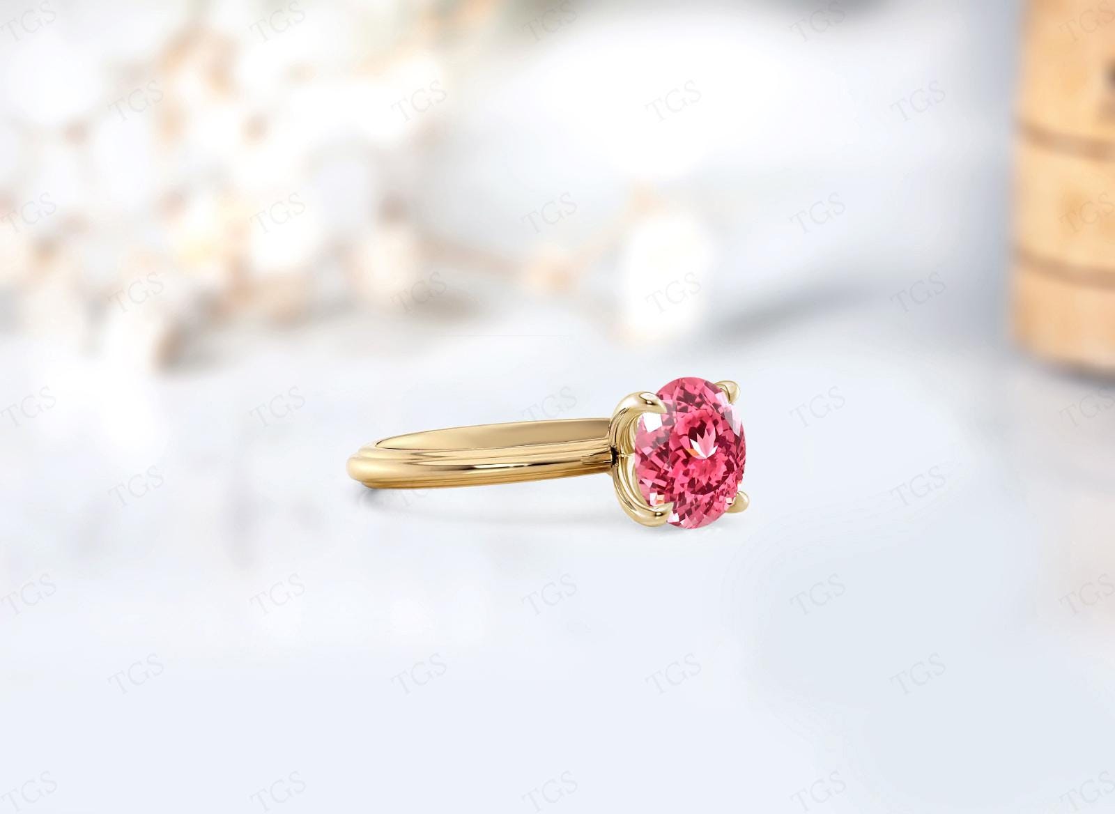 Nos créations Bague Mix & Match en or jaune, diamant et saphir padparadscha
