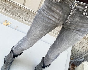 Skinny denim jeans met hoge taille en zwarte wassing