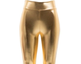 Metallic Faux Leather Leggings