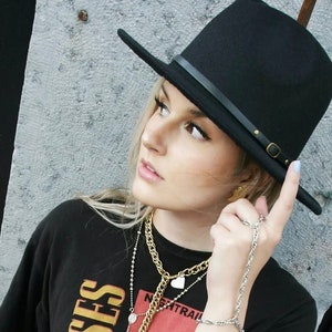 Classic Black Woolen Panama Hat