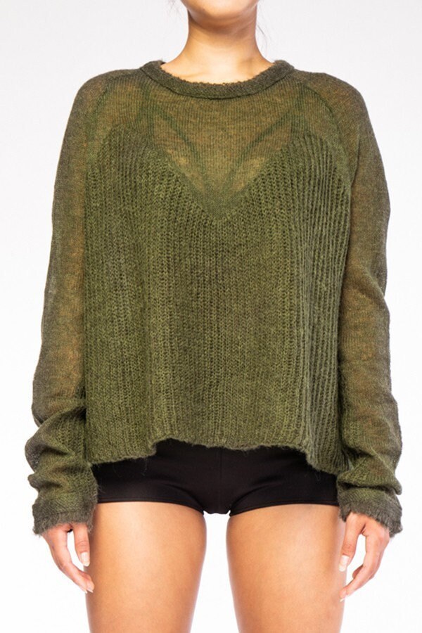 PRESENCE OF LOVE SEMI SHEER KNIT TOP