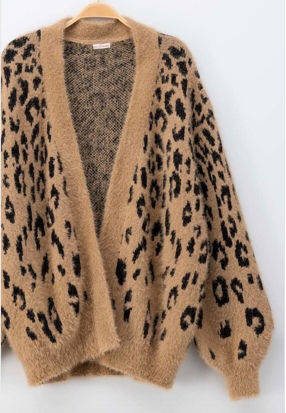 Leopard Fur Cardigan Etsy UK