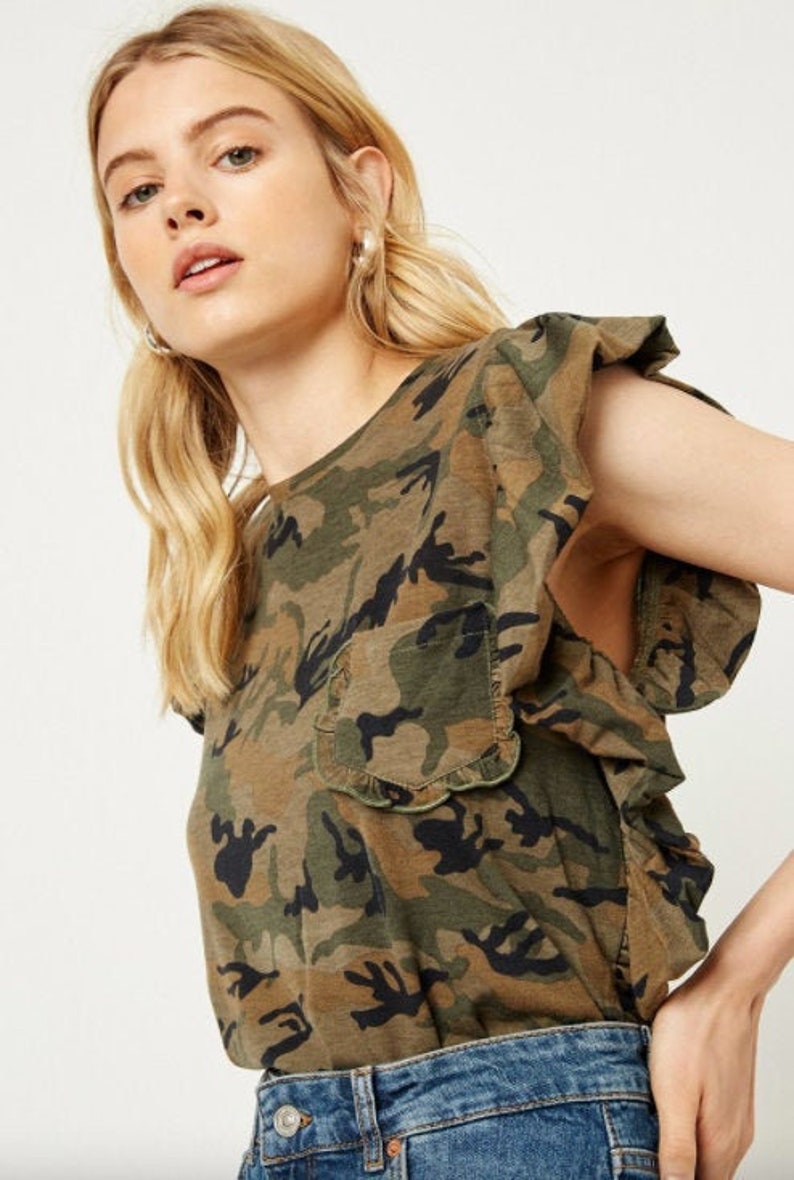 Ruffle Camo Tank image 1