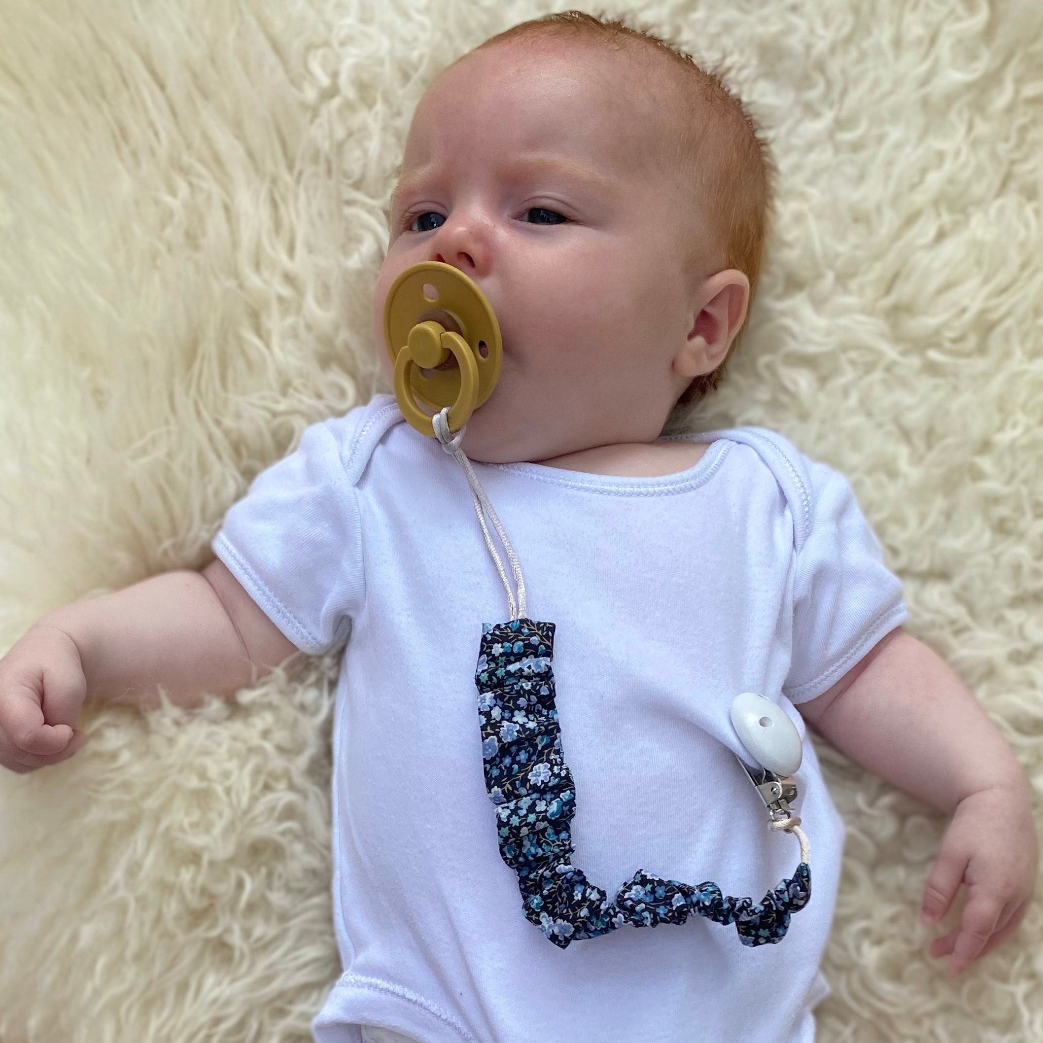 Baby Dummy Chain / White Wood Dummy Clip / Infant Dummy Clip / Etsy