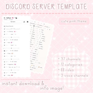 cute pink discord server template