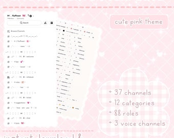 cute pink discord server template