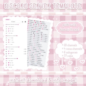 pink cute kawaii discord server template