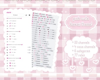 pink cute kawaii discord server template
