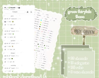aesthetic green fairytale discord server template