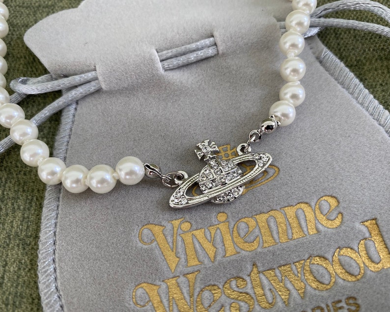 Vivienne Westwood Pearl Orb Necklace Silver Choker Etsy