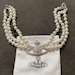 Vivienne Westwood 3 String Pearl Orb Choker Necklace Silver