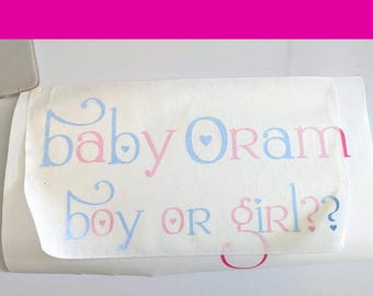 Personalised Pink & Blue Gender Reveal Vinyl for Large Latex Balloons