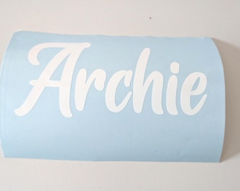 Personalised Number Balloon Vinyl Decal: Single Name Lettering