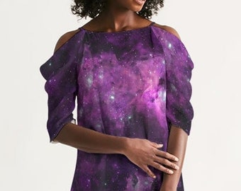 Sukienka Galaxy, Sukienka Galaxy Print Space, Ubrania Galaxy i prezenty astronomiczne, Sukienka Nebula Star, Sukienka międzygwiezdna na lato, Niesamowita sukienka na imprezę