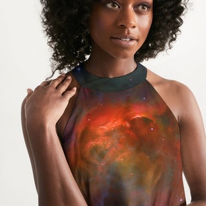 Galaxy Dress, Women's Halter Dress, Astronomy Gifts, Science Dress, Space Dress, Universe Gift, Nebula Gift, Astronomer Gifts, Carl Sagan.