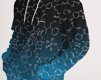 Prezent z chemii, prezent dla nauczyciela nauk ścisłych, ozdoba artystyczna z chemii, bluza z kapturem, bluza z kapturem z chemii, bluza z kapturem z nauk ścisłych, bluza z kapturem dla nerdów.