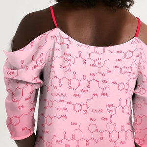 Women&#39;s Open Shoulder A-Line Dress for Valentines Day, Valentines Day Gift for Her, Valentines Day Dress, Chemistry Gift for Science Lovers.