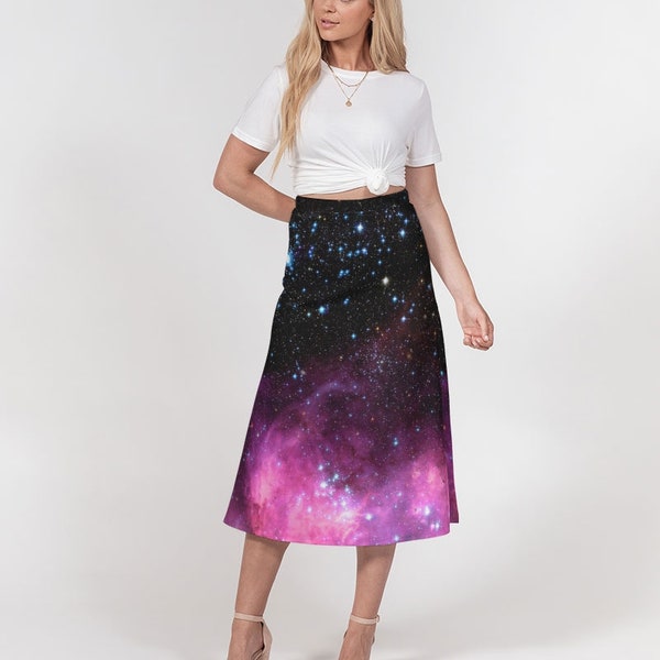 Falda estrella de mujer, falda nasa, falda nebulosa con estampado NASA, regalos de astronomía para mujeres, falda espacial, falda galaxia, falda científica para ella.