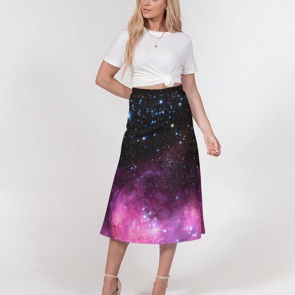 Purple Universe Galaxy Women's Skirt