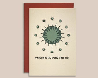 Welcome to the World Card | New Baby Card | New Arrival Card | Hello Little One | Baby Boy | Newborn Card | Baby Card