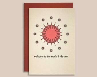 Welcome to the World Pink Card | New Baby Card | New Arrival Card | Hello Little One | Baby Girl | Newborn Card | Baby Card