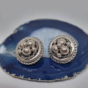 Vintage 50s Massive Runway Earrings / Made in West Germany Statement Clips Silver