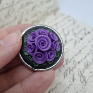 Unique rose antique brooch from the 50s costume jewelry handmade bouquet