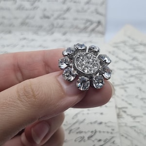 Vintage brooch antique 50s rhinestone silver Art Deco