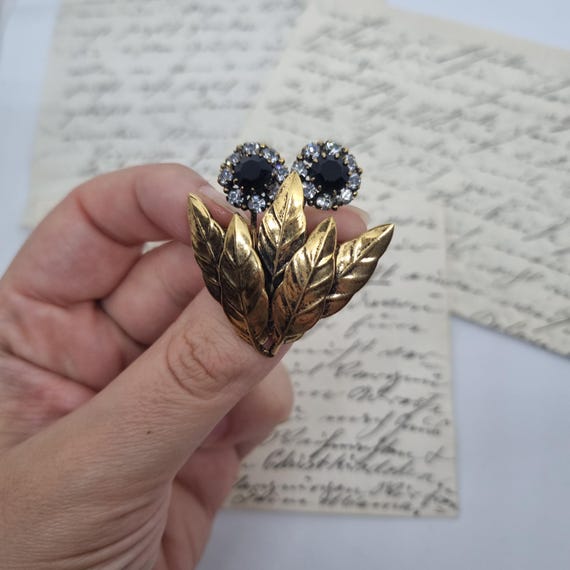 Broche Vintage Années 50 — Métal Doré, Occasion — Bijou Rétro élégant