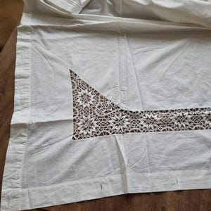 Antique Art Nouveau bed sheet / bedspread cotton 140 x 235 cm monogram G.D. 3