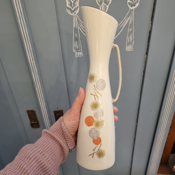 Wunderschöne Porzellan Vase aus den 50er Jahren Bavaria Elfenbeinfarben orange Midcentury Vintage Retro