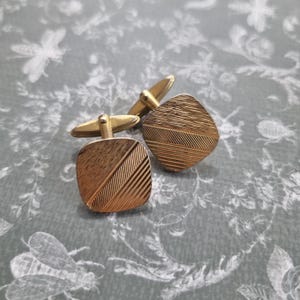 1x par de abotoaduras antigas da Alemanha Ocidental, presente vintage dourado